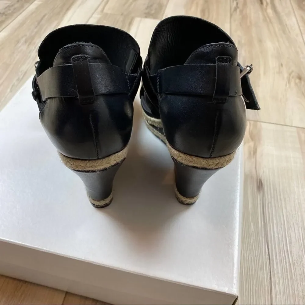 Sandro Paris Alex Black Wedged Platform Espadrille